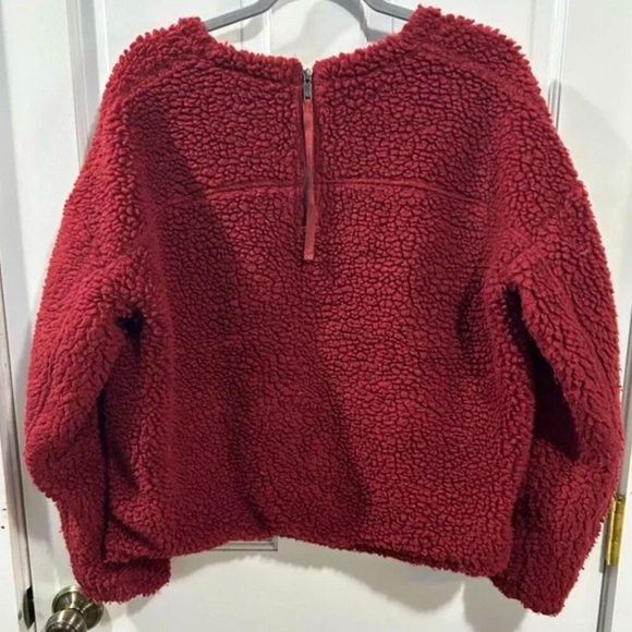 Lululemon Wool Whenever Teddy Crew Sweater Athleisure Savannah Cranberry Red - Picture 5 of 8